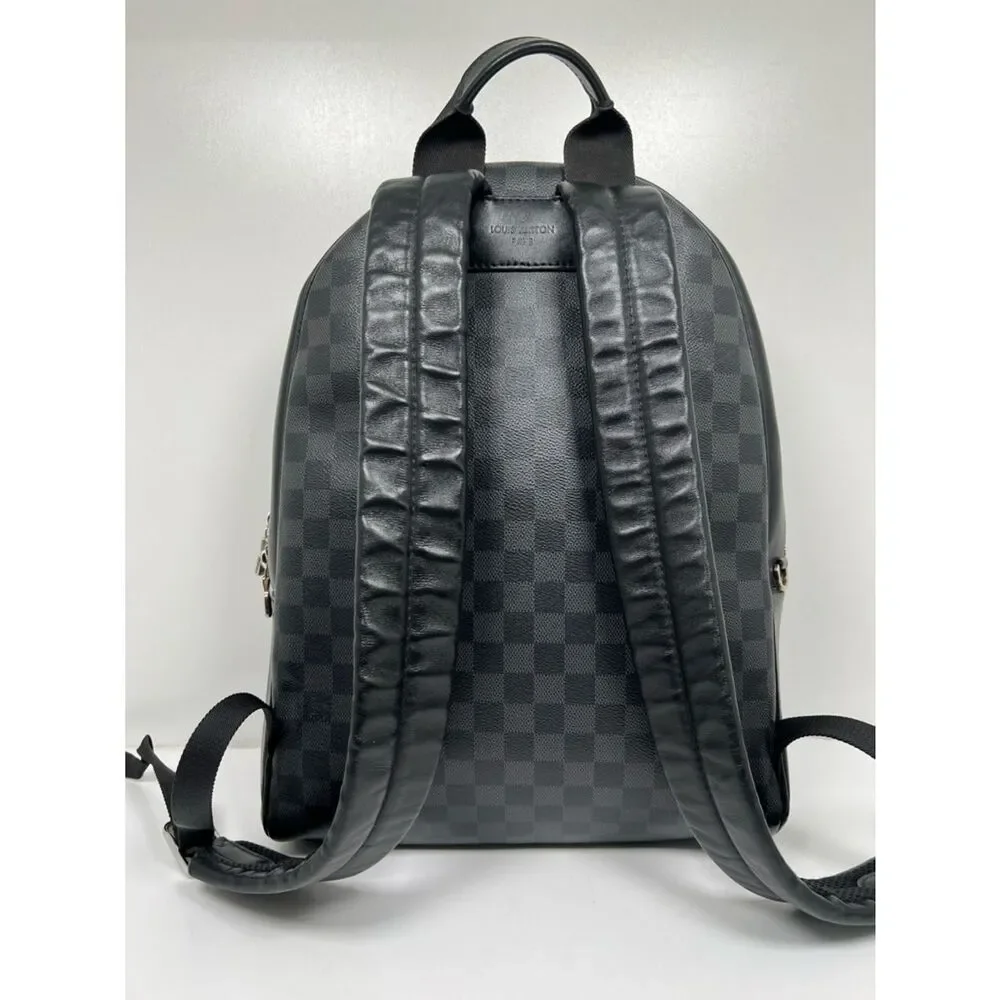 Louis Vuitton Josh Backpack Black Leather Damier Graphite